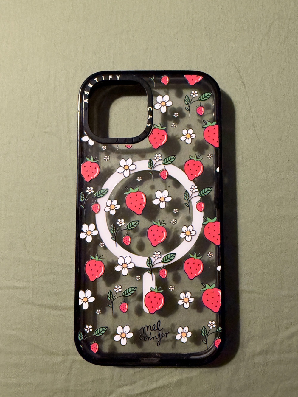 Casetify x Mel Stringer iPhone 15 case: Strawberry Summer